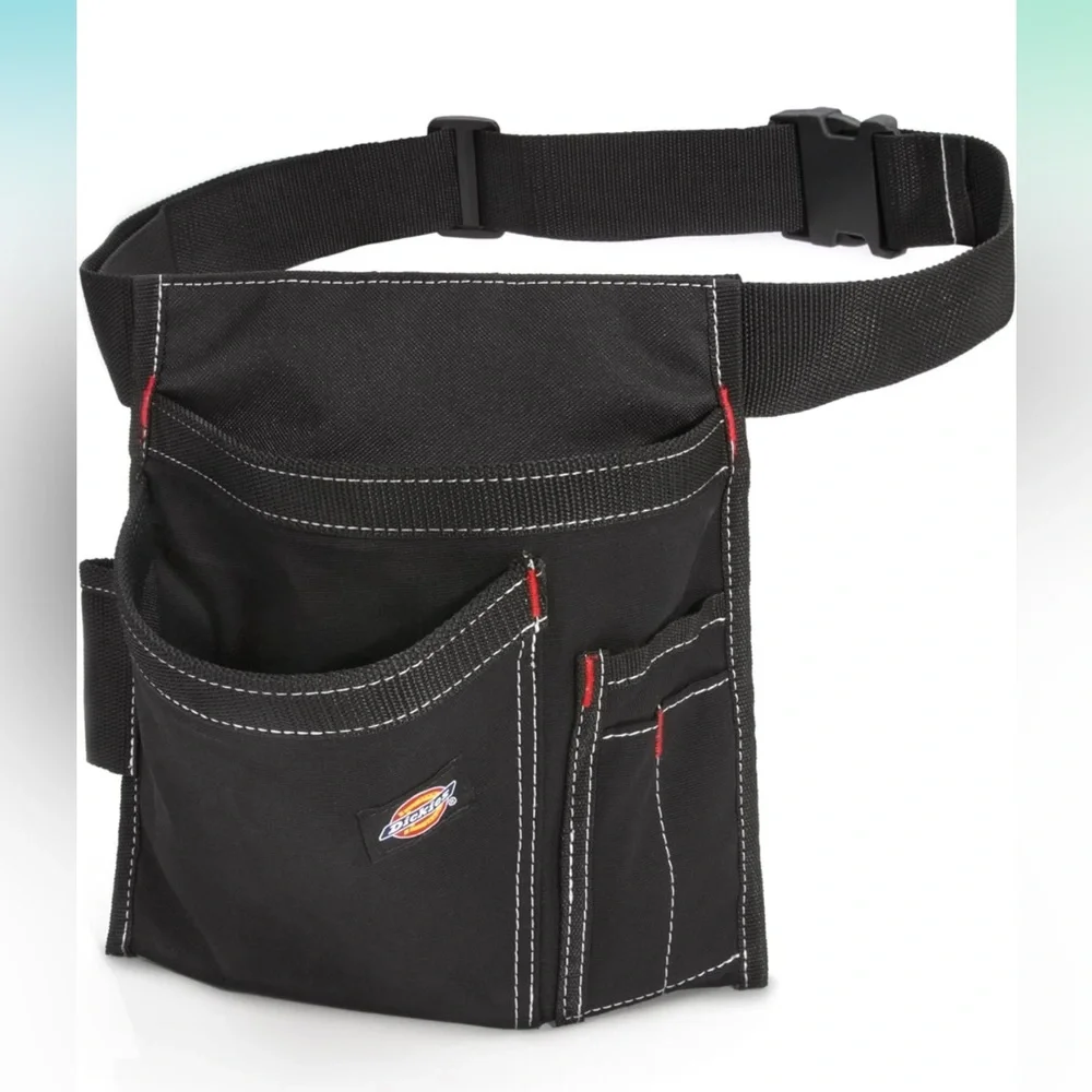 NWT Dickies Black 5-Pocket Single Side Tool Belt Pouch/Work Apron